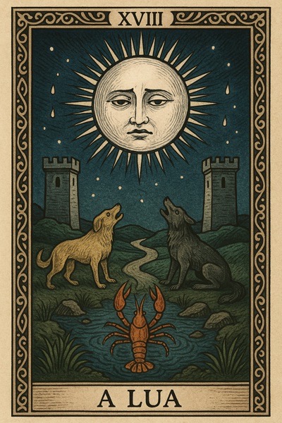 A carta A Lua do baralho do Oráculo da Lua
