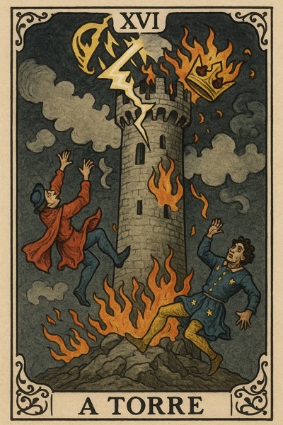 A carta A Torre do baralho do Oráculo da Lua
