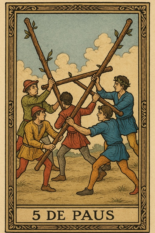 Carta de tarô 5 de Paus